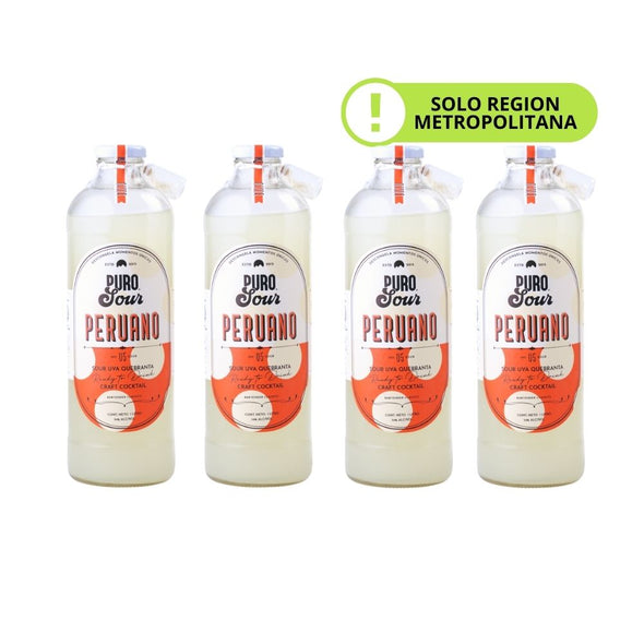 4-PACK CUZCO LITRO (4 Botellas de Pisco Sour Peruano Uva Quebranta 1.000 ML)