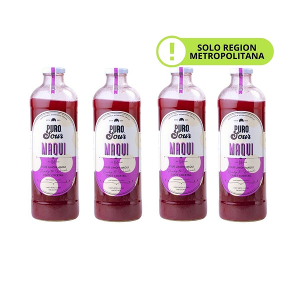 4-PACK MAQUI LITRO (4 Botellas de Pisco Sour + Maqui 1.000 ML)